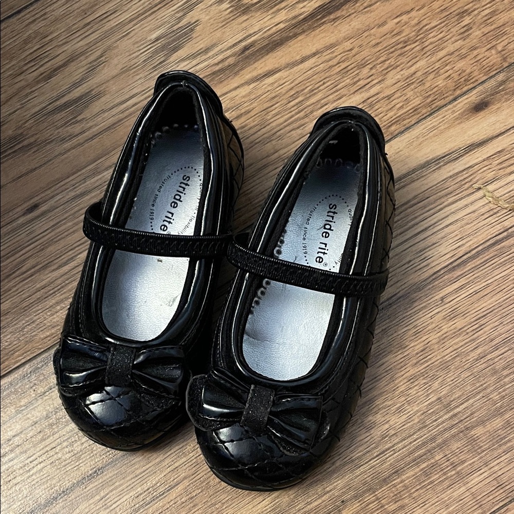 Stride Rite Shiny Black Dress Shoes for Kids
